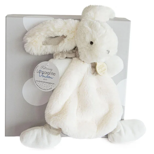 Doudou bonbon lapin taupe