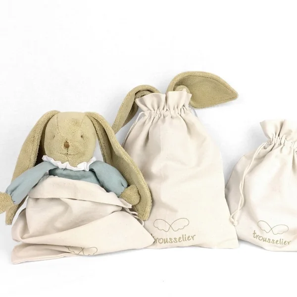 Doudou Musical 25 cm - Lapin Nid d'Ange - Celadon