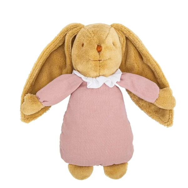 Doudou Musical 25 cm - Lapin Nid d'Ange - Vieux Rose