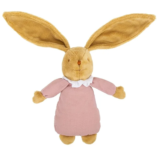 Doudou Musical 25 cm - Lapin Nid d'Ange - Vieux Rose