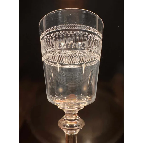 Ensemble de 6 verres à eau guillochés XIXème