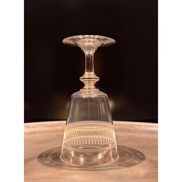Ensemble de 6 verres à eau guillochés XIXème