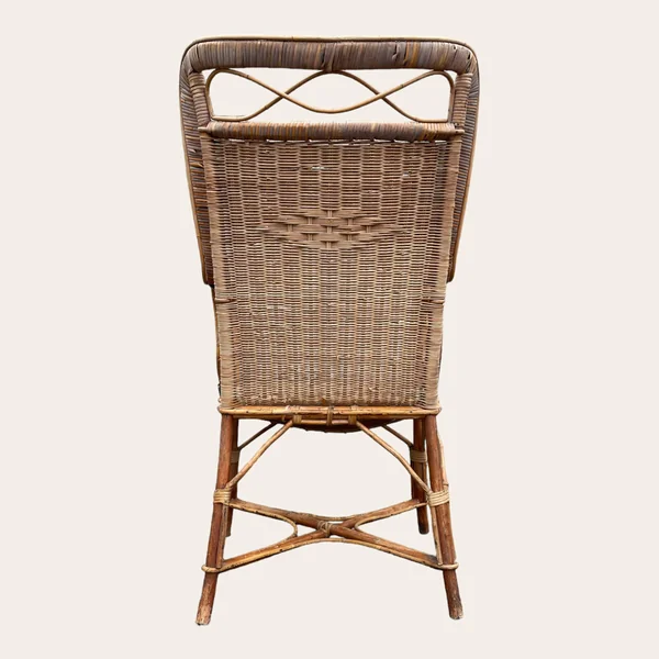 Fauteuil en rotin osier, vers 1950