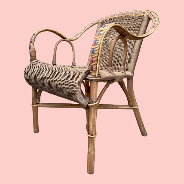 Fauteuil en rotin osier, vers 1950