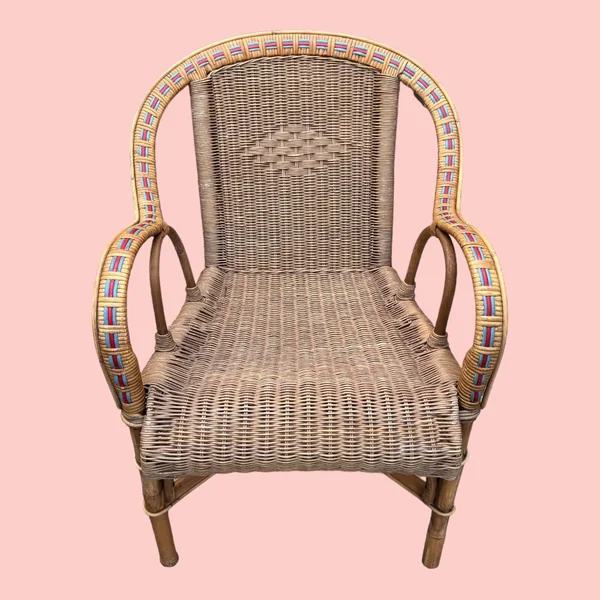Fauteuil en rotin osier, vers 1950