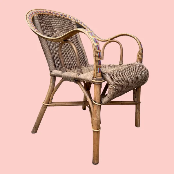 Fauteuil en rotin osier, vers 1950