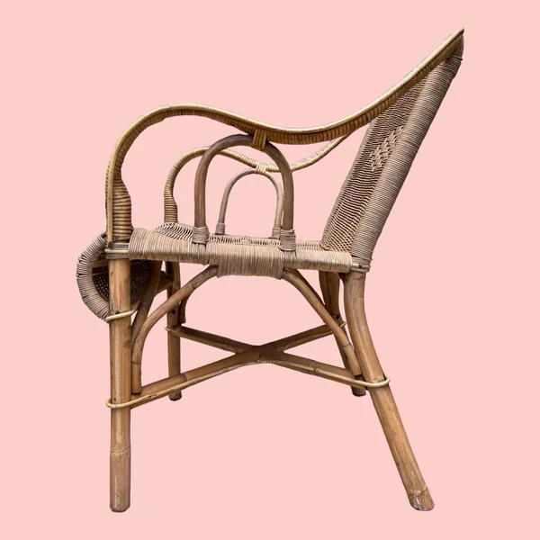 Fauteuil en rotin osier, vers 1950
