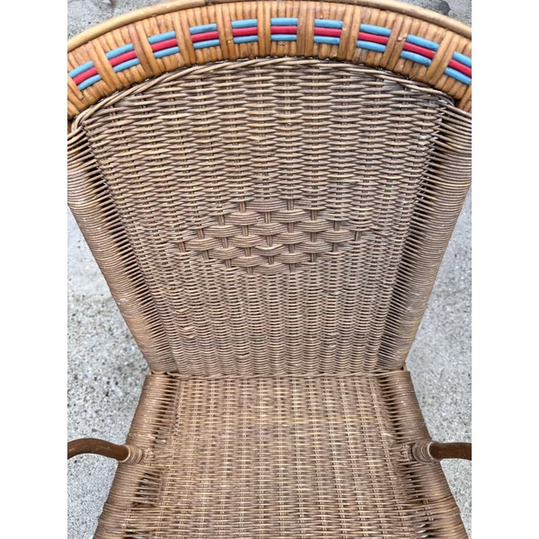 Fauteuil en rotin osier, vers 1950