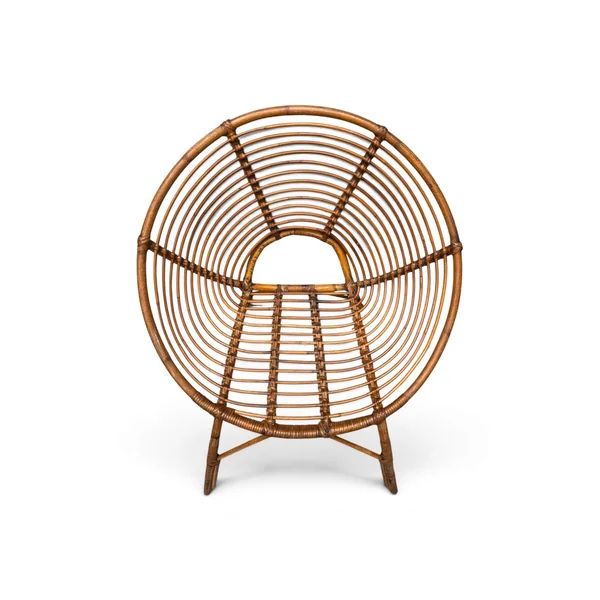 Fauteuil vintage en rotin et osier