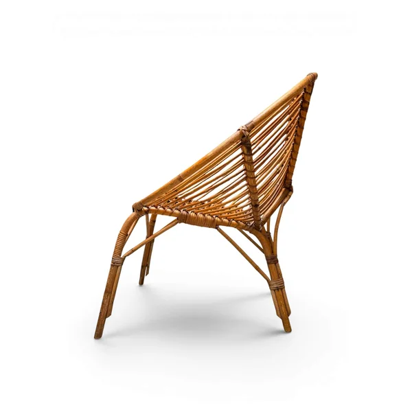 Fauteuil vintage en rotin et osier