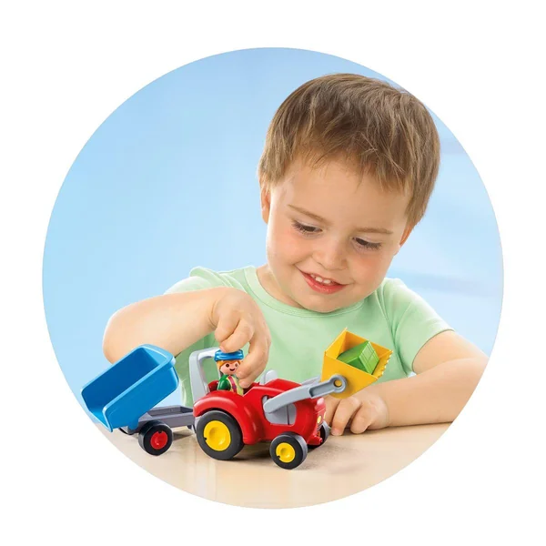 Fermier avec tracteur et remorque Playmobil 1.2.3 : 6964