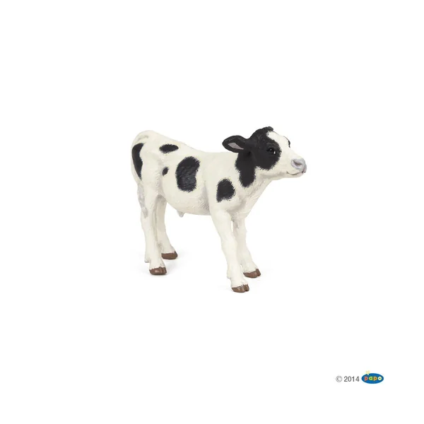 Figurine veau noir et blanc