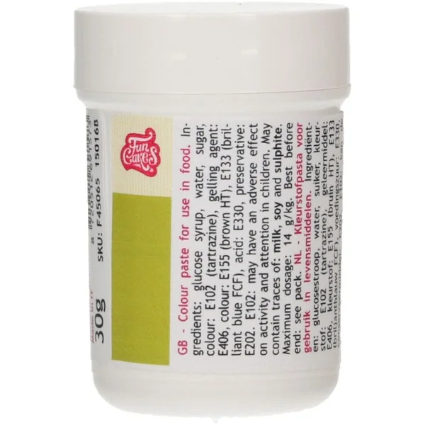 FunCakes Pâte Colorante Alimentaire FunColours - Vert Feuille 30g