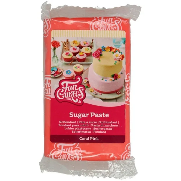 FunCakes Pâte à Sucre Rose Corail - 250g