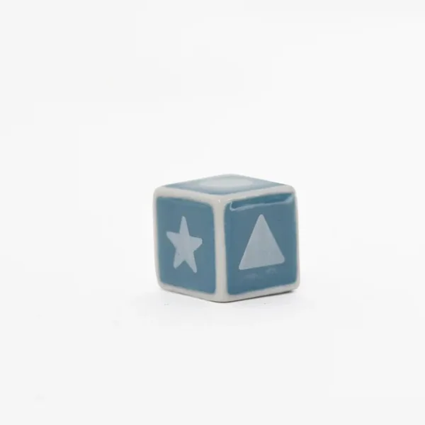 Fève Cube Bleu - En Porcelaine