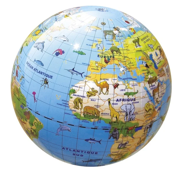 Globe Gonflable 30 cm - Animaux