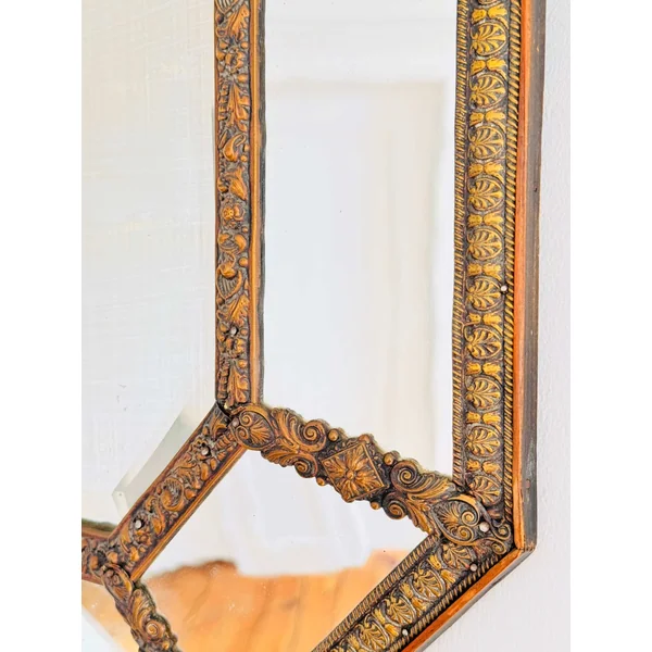 Grand miroir à parcloses octogonal XIXème