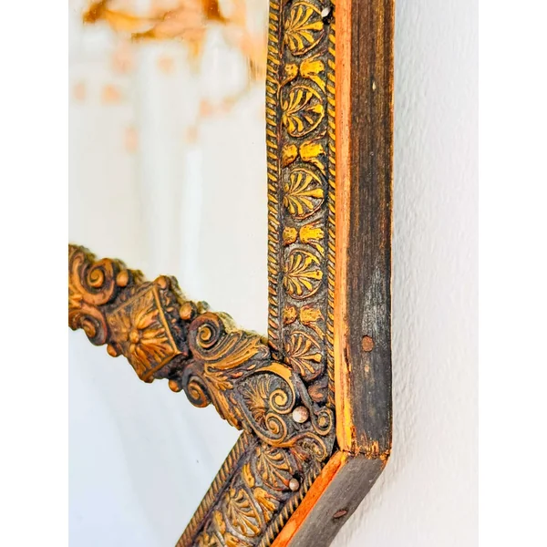 Grand miroir à parcloses octogonal XIXème