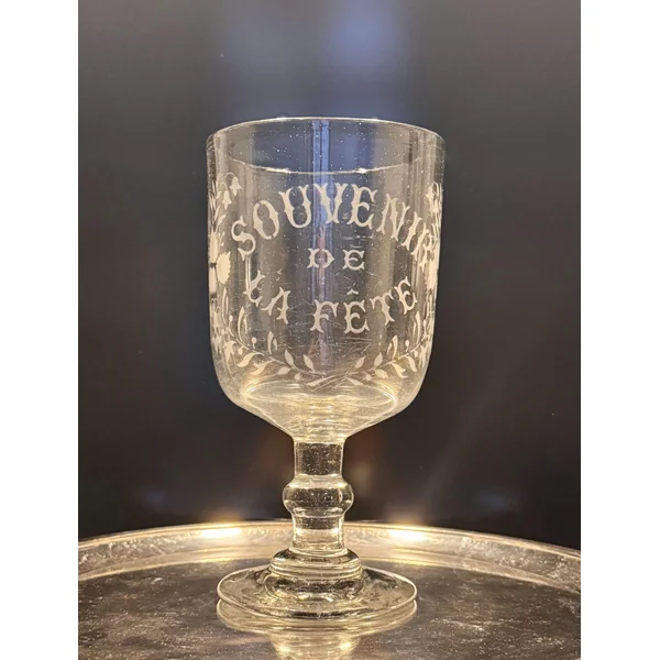 Grand verre à pied 1900 "Souvenir de la fête"