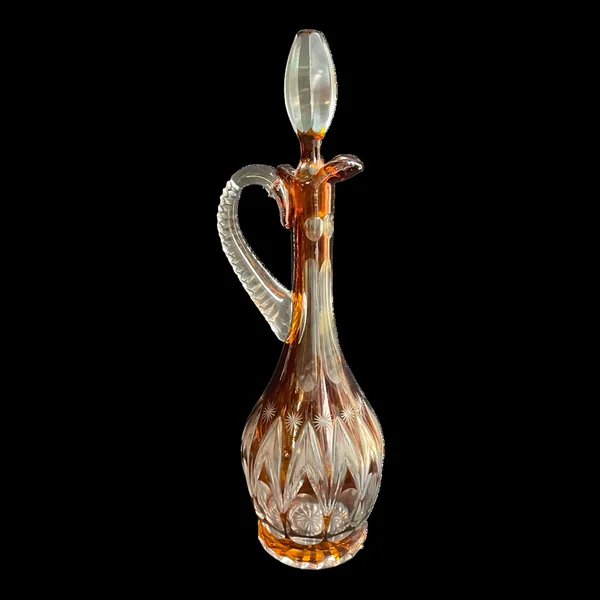 Grande aiguière en cristal taillé doublé