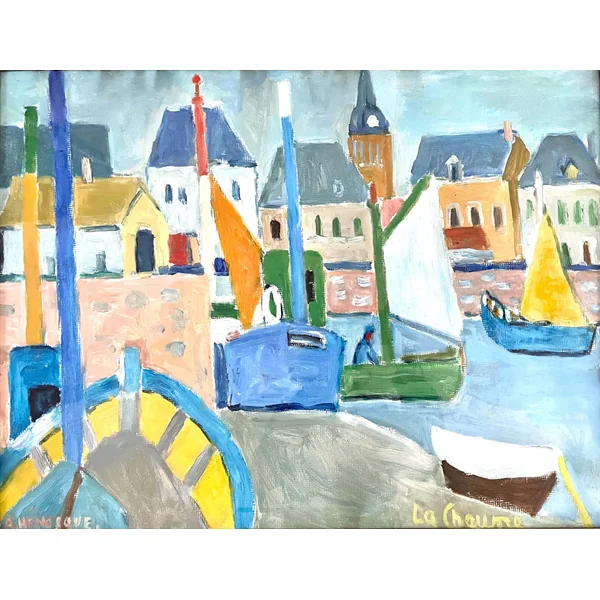 Grande peinture à la gouache "La Chaume"
