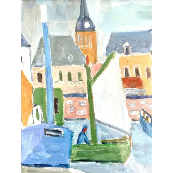 Grande peinture à la gouache "La Chaume"