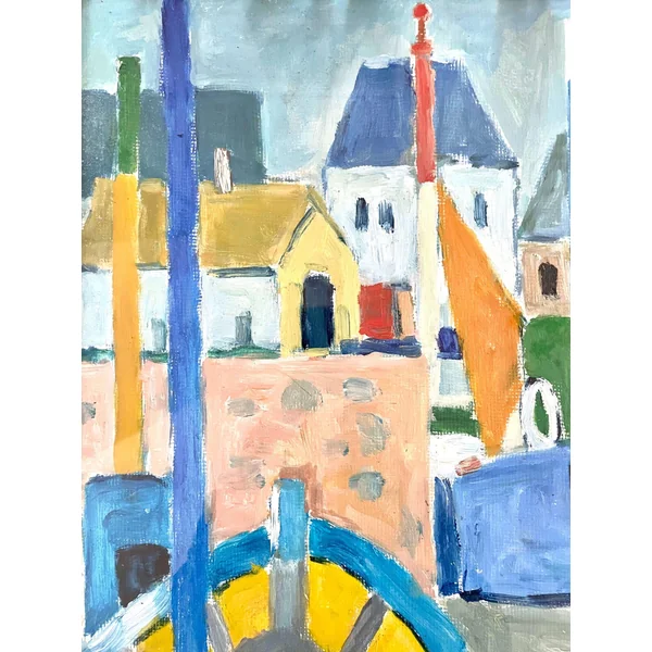 Grande peinture à la gouache "La Chaume"