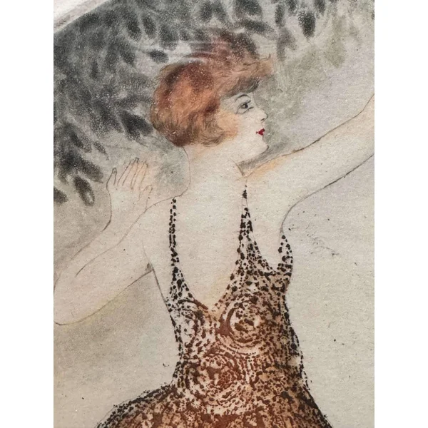 Gravure ancienne Art Déco signée Deligny