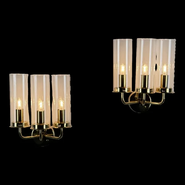 Hans-Agne Jakobsson Wall Lamps “Sonata” Model V 169/3 Markaryd, Sweden, 60s