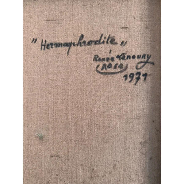 "Hermaphrodite", huile sur toile signée Renée Lenoury (XXème)