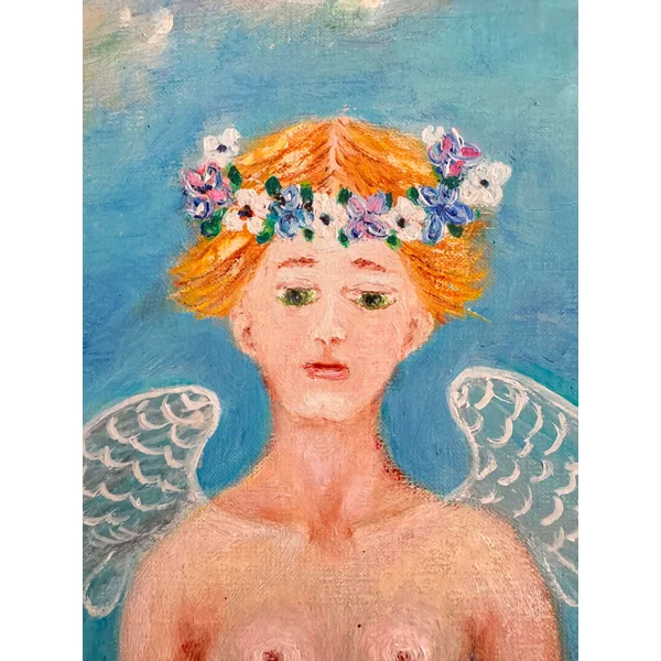 "Hermaphrodite", huile sur toile signée Renée Lenoury (XXème)