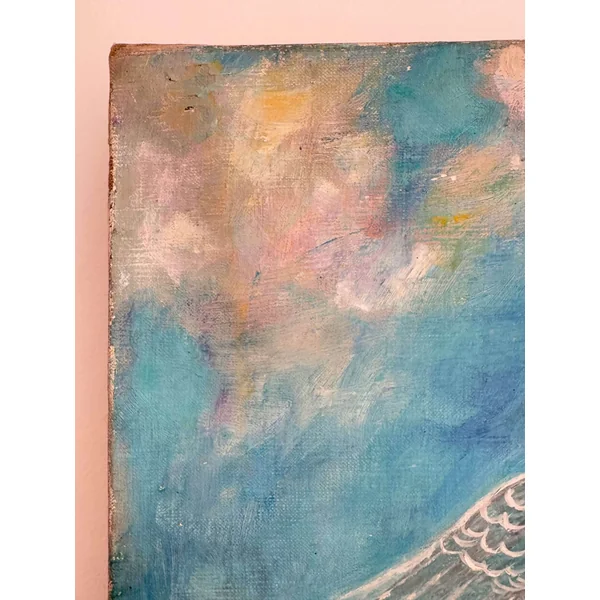 "Hermaphrodite", huile sur toile signée Renée Lenoury (XXème)