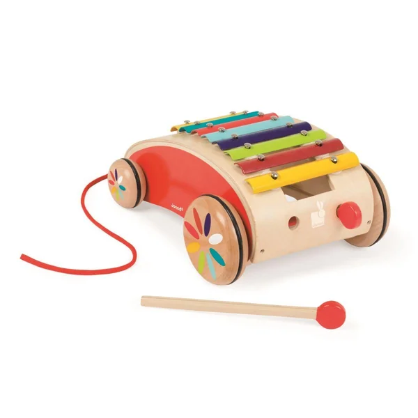 Jouet à tirer - Xylo Roller rouge tatoo