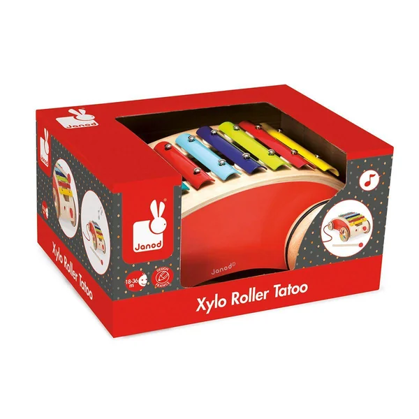 Jouet à tirer - Xylo Roller rouge tatoo