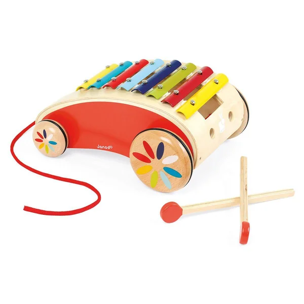 Jouet à tirer - Xylo Roller rouge tatoo