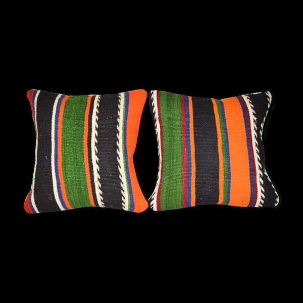 Kilim cushion covers with Turkish stripes, set of 2