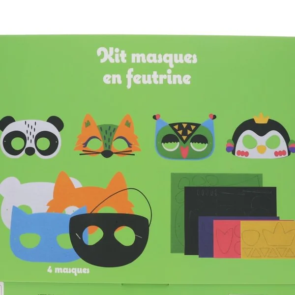 Kit 4 masques animaux en feutrine