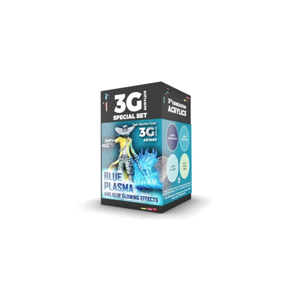 Kit de peintures acrylics wargame blue plasma - AK