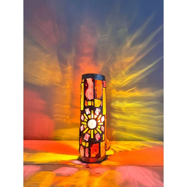 Lampe vitrail Merot, circa 1960