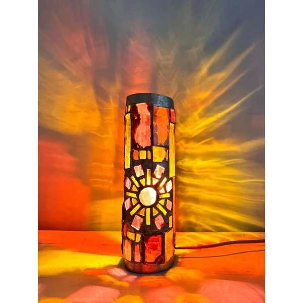 Lampe vitrail Merot, circa 1960