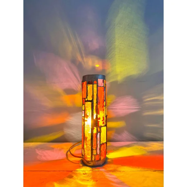 Lampe vitrail Merot, circa 1960