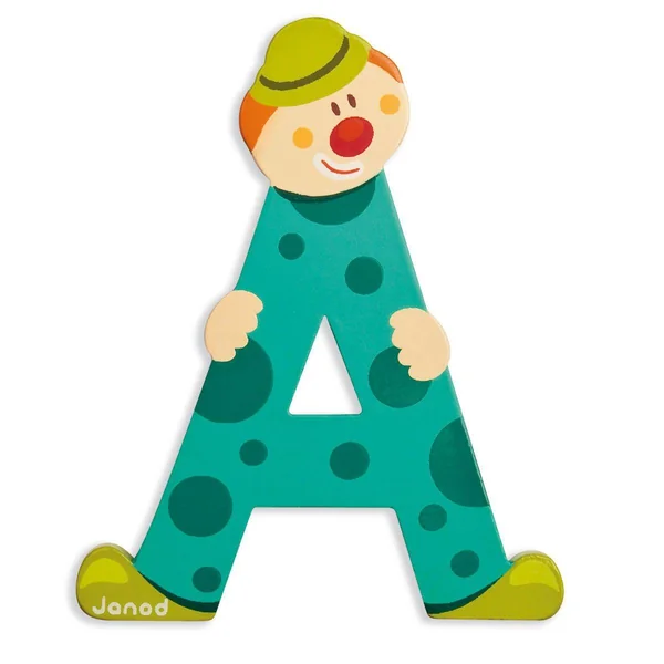 Lettre Clown A en bois