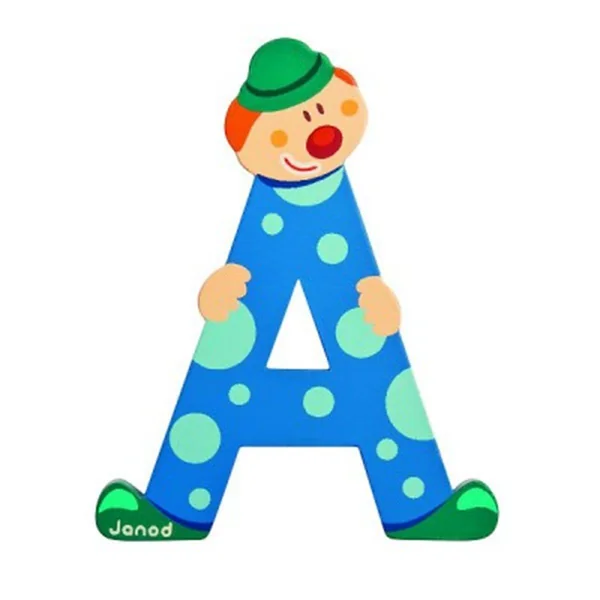 Lettre Clown A en bois