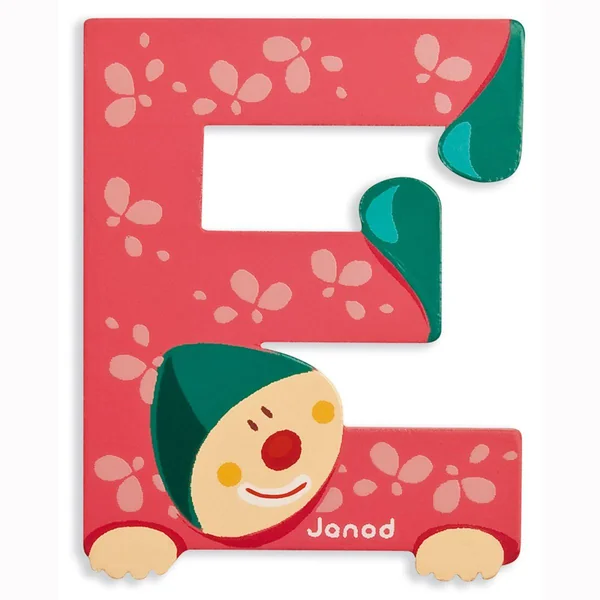 Lettre clown E en bois