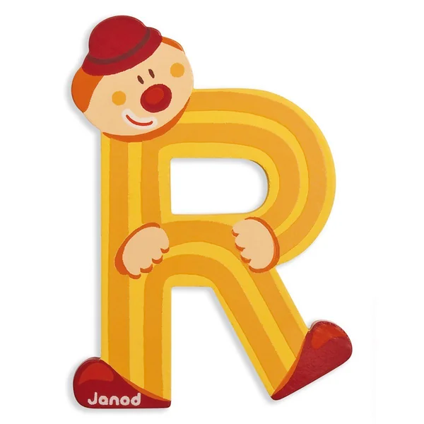 Lettre Clown R en bois