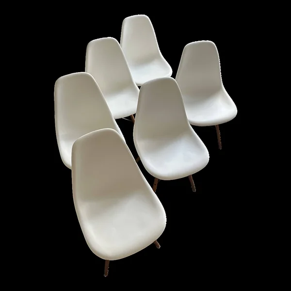 Lot de 6 chaises Vitra blanches