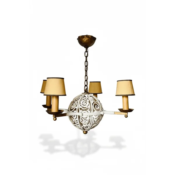 Lustre vintage en fer forgé à 4 branches