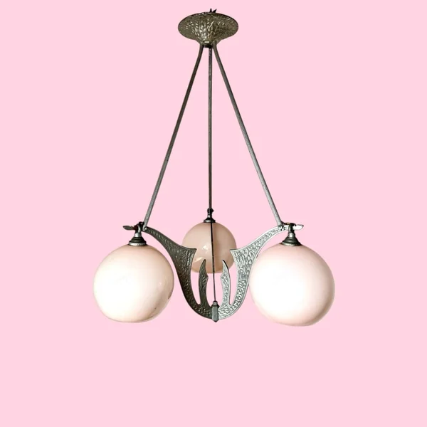 Lustre à trois feux Art Déco