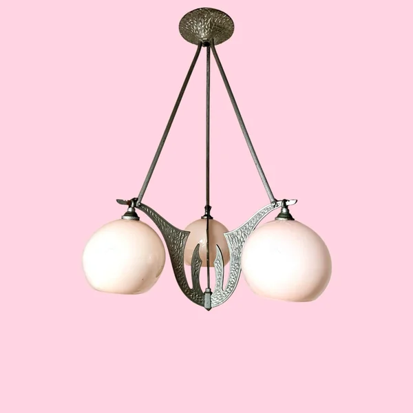 Lustre à trois feux Art Déco