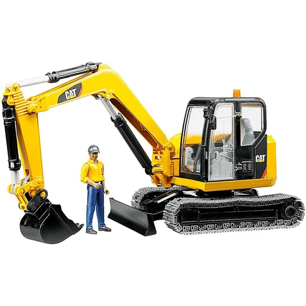 Mini pelleteuse caterpillar et figurine